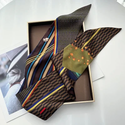 Skinny Scarf for Women Silk Ribbon