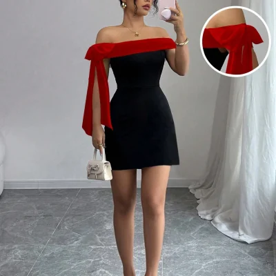 Women Off Shoulder Mini Dress